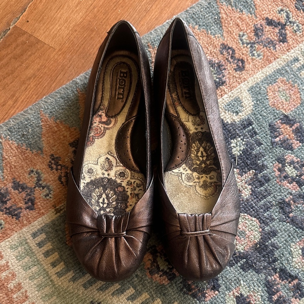 Born Women's Dark Brown Leather Loafers/slipper style